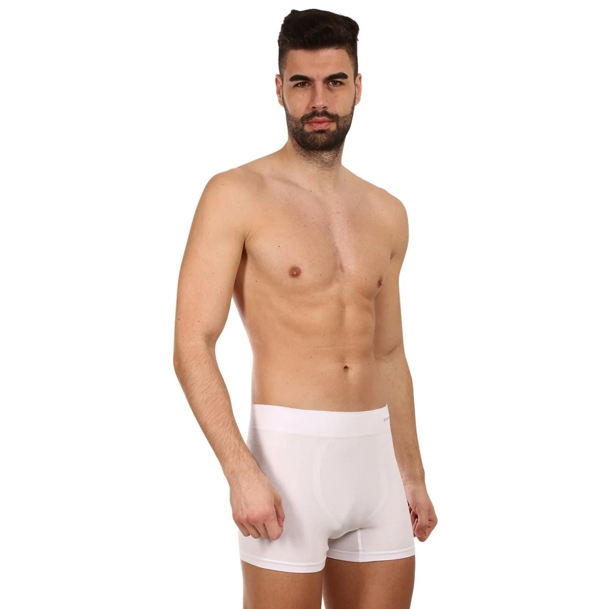 Gino Pánské boxerky bezešvé bambusové bílé (54005) XL 