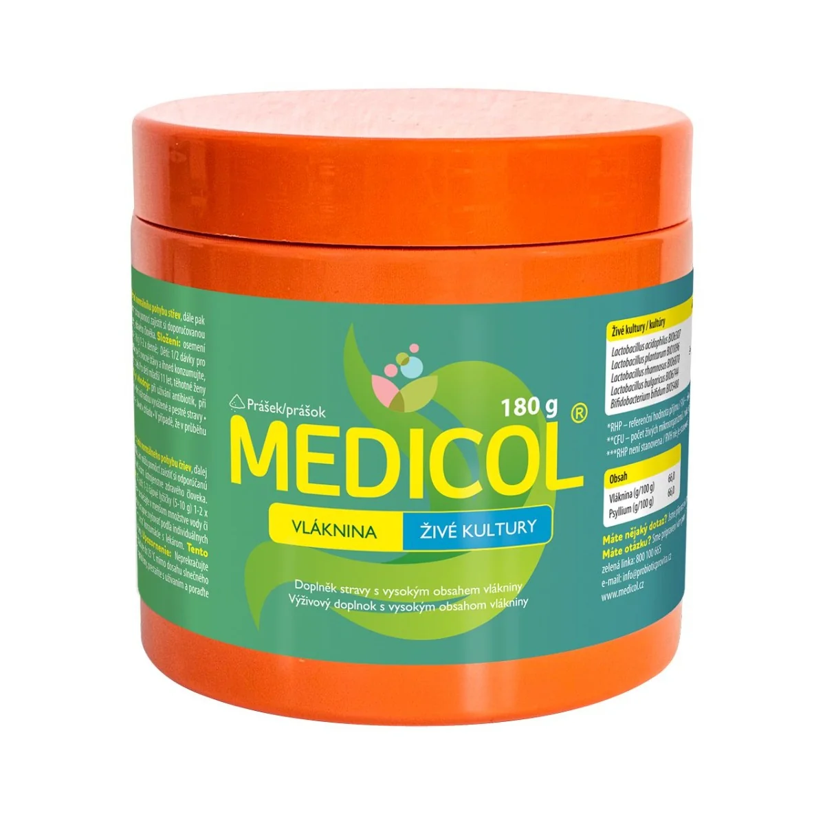 Medicol Vláknina + živé kultury 180 g