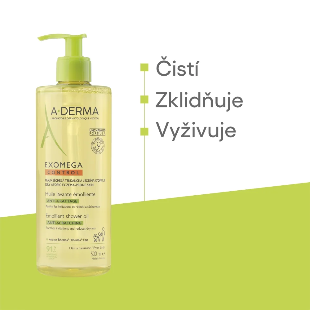 A-Derma Exomega Control Zvláčňující sprchový olej 200 ml