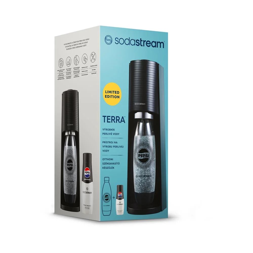 SODASTREAM TERRA Pepsi Zero Mpack výrobník perlivé vody Black