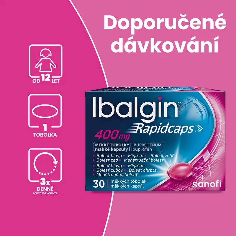 Ibalgin Rapidcaps 400 mg 30 měkkých tobolek