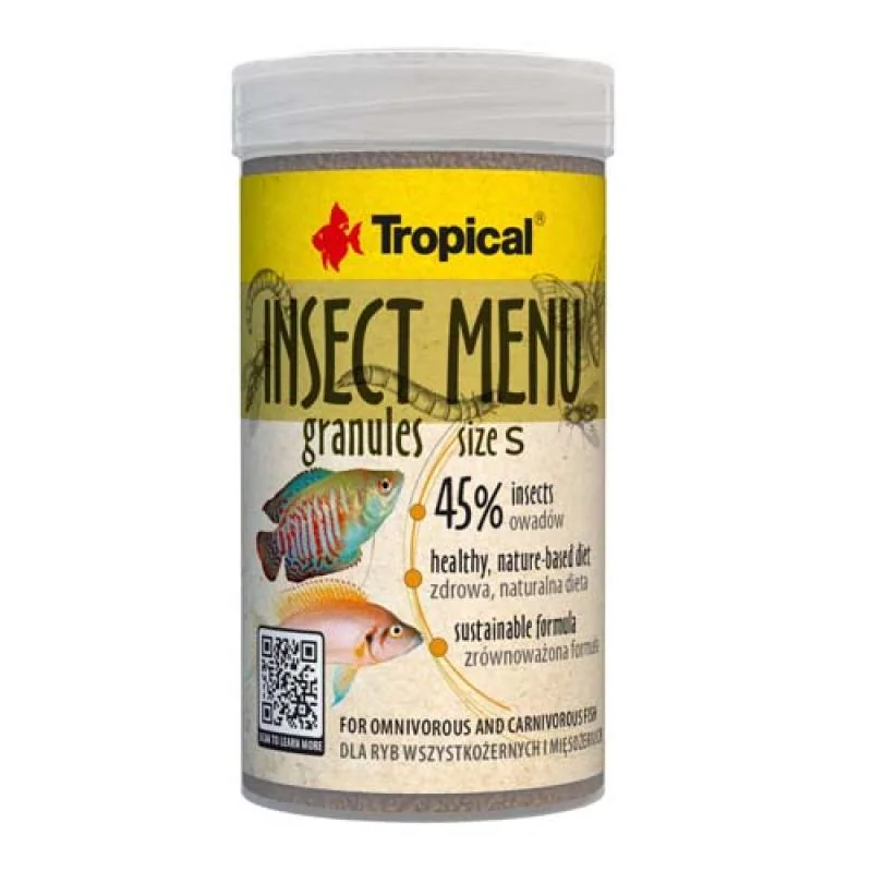 Tropical Insect Menu Granules Size S 100ml/54g krmivo pro ryby s vysokým obsahem hmyzu 