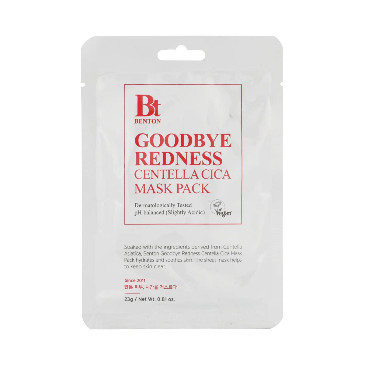 Benton Goodbye Redness Centella Cica Mask Pack 23 g