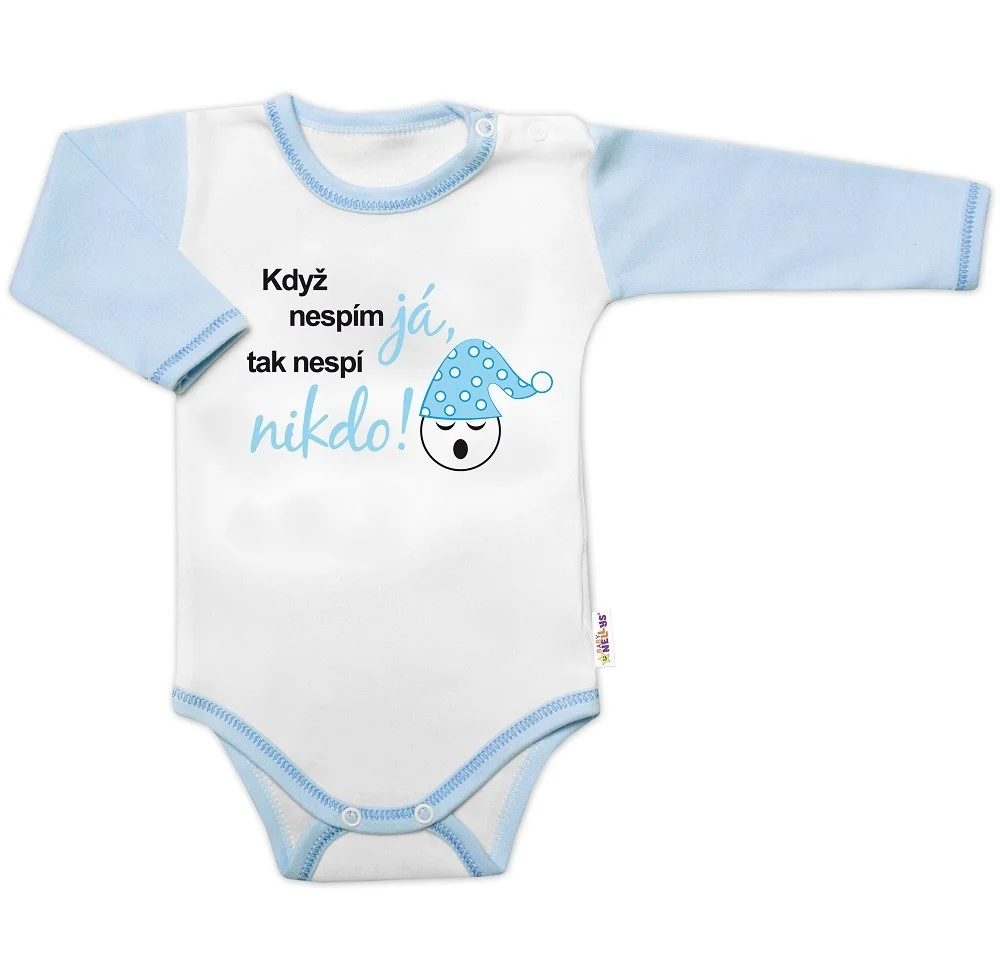 Baby Nellys Body dl. rukáv - Když nespím já, tak nespí nikdo! 86