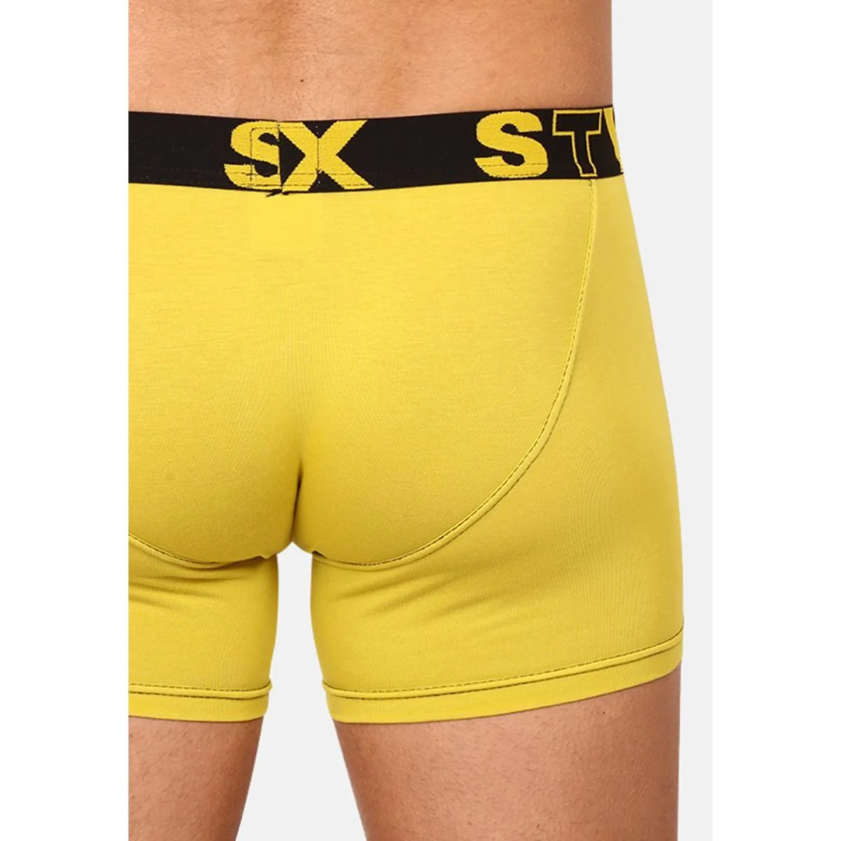 Styx Pánské boxerky long sportovní guma zelenožluté (U1065) XXL 