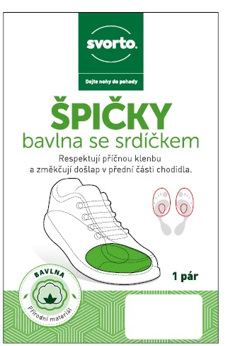 Svorto 025 Špičky bavlna se srdíčkem vel. 35–36 1 pár