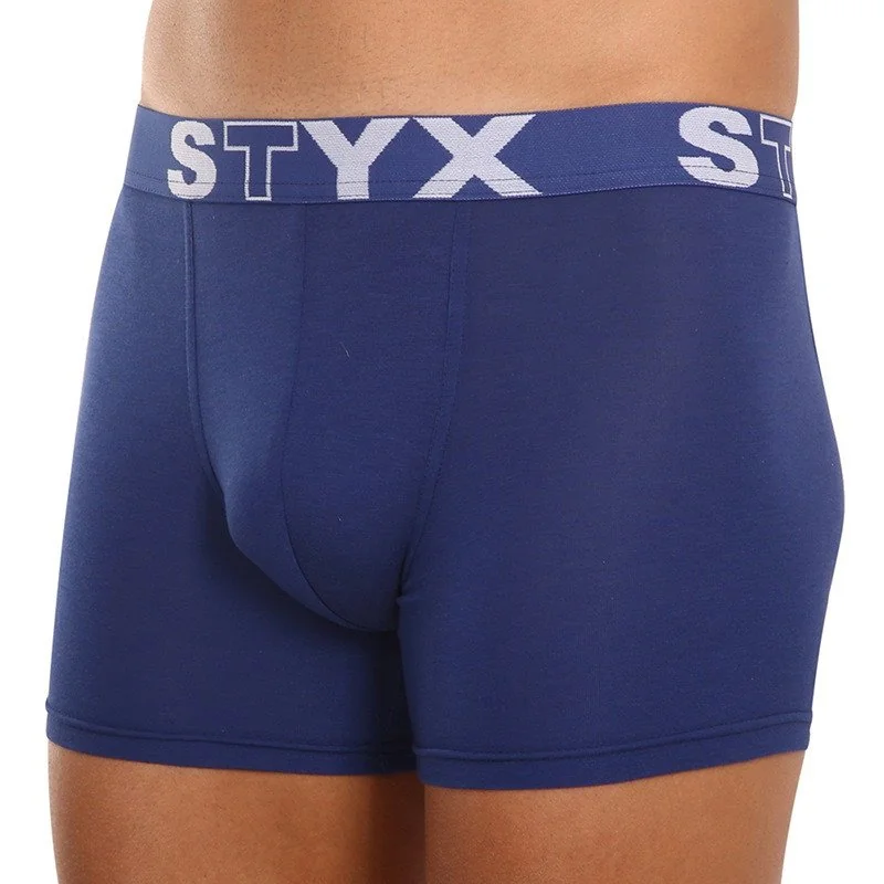 Styx Pánské boxerky long sportovní guma tmavě modré (U968) M 