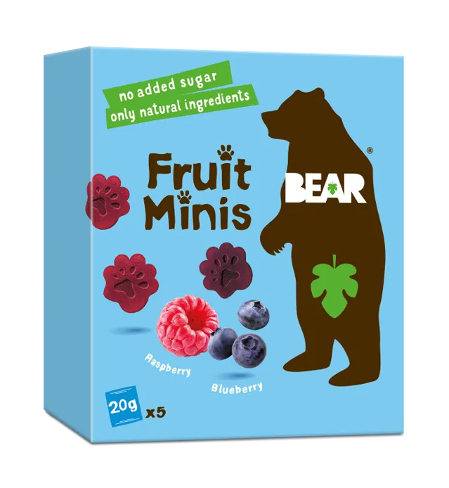 BEAR Fruit Minis malina a borůvka 5x20 g