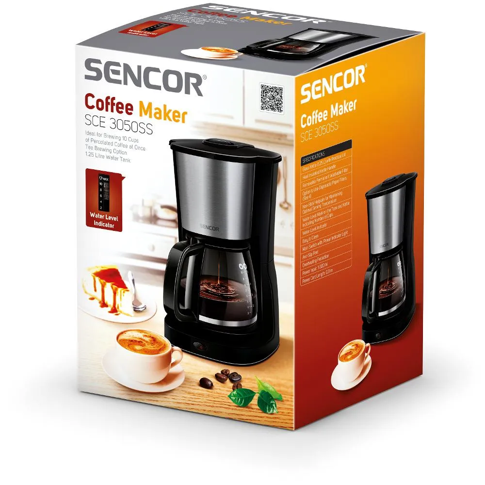 SENCOR SCE 3050SS kávovar stříbrný