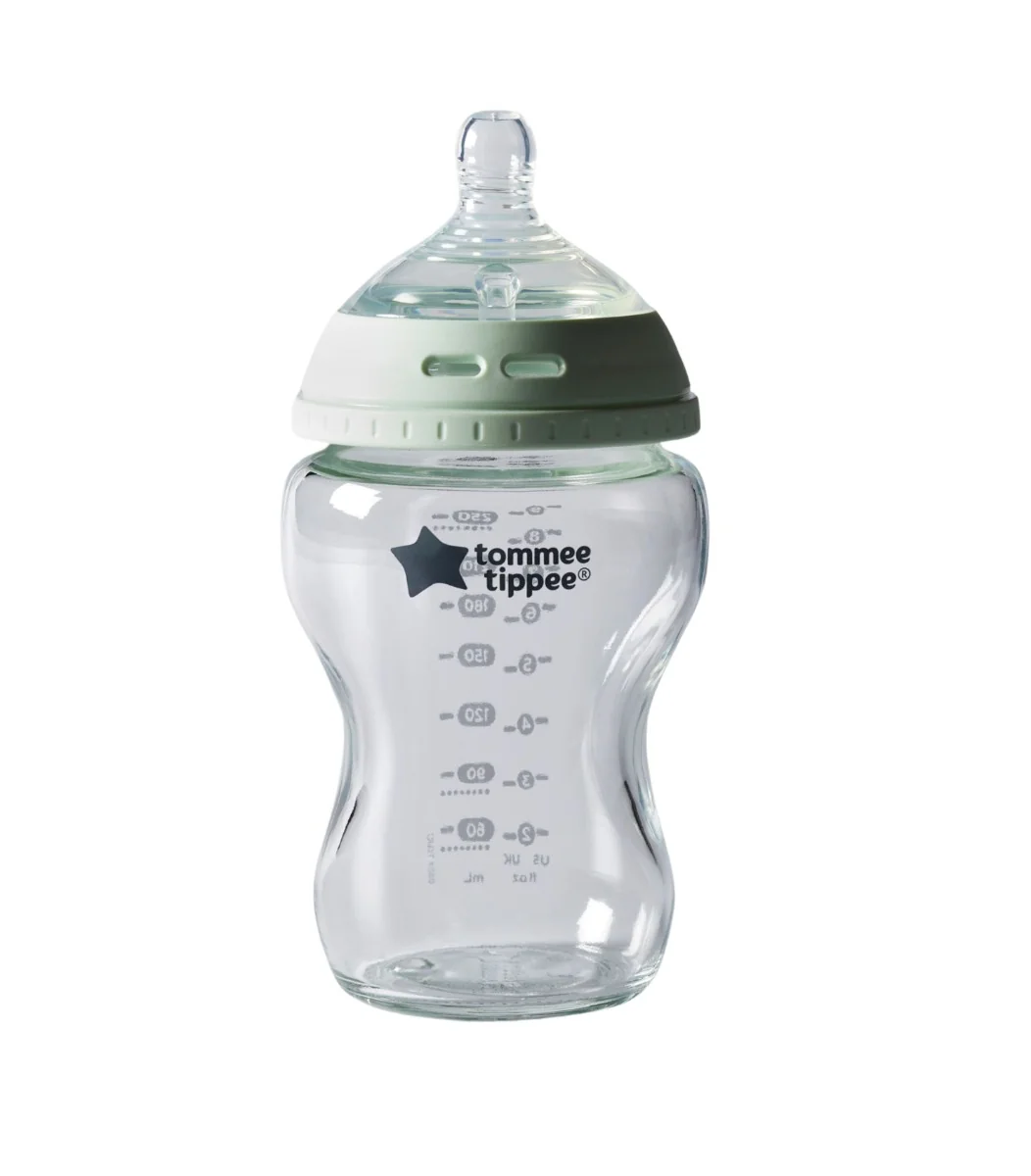 Tommee Tippee Natural Start Samosterilizační skleněná kojenecká lahev s Anti-Colic savičkou Pomalý průtok 0m+ 250 ml 1 ks