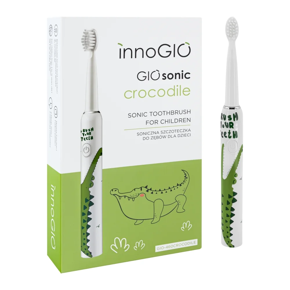 InnoGIO GIOSonic Crocodile dětský sonický zubní kartáček 1 ks