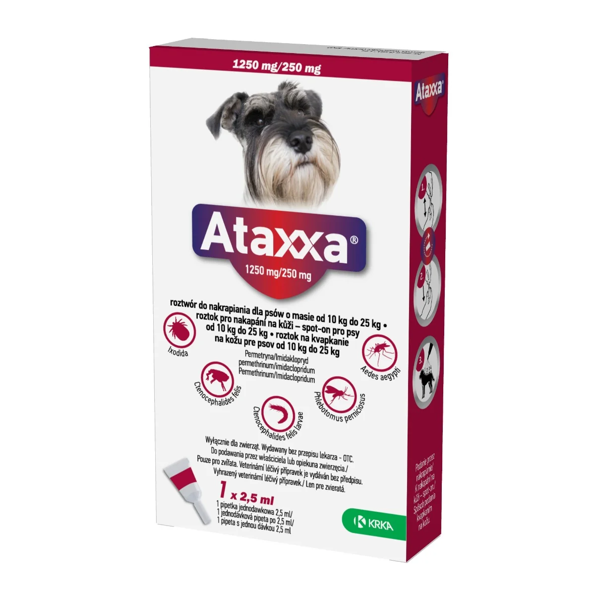 Ataxxa pro psy 10–25 kg spot-on 1x2,5 ml