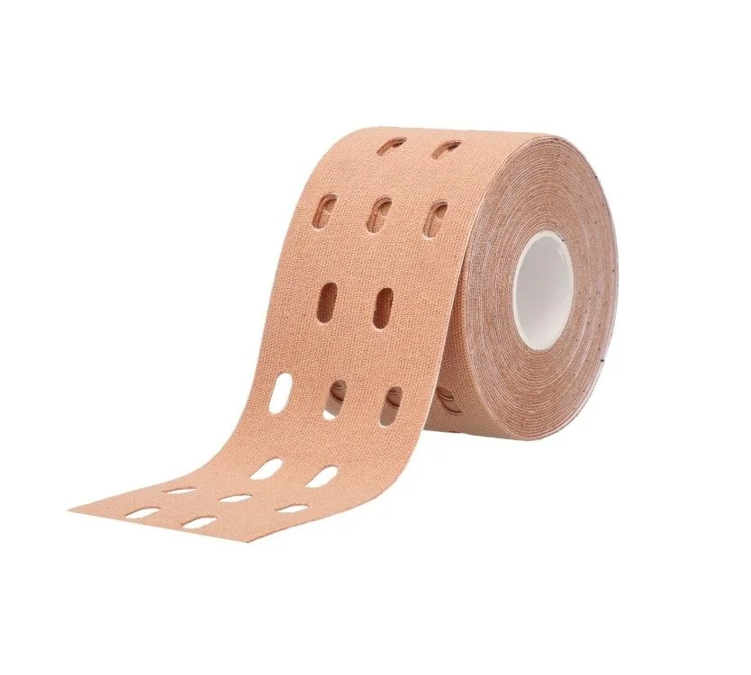 BronVit Sport Kinesio Tape děrovaný 5 cm x 5 m tejpovací páska béžová