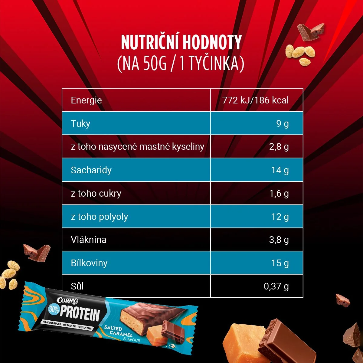 Corny Protein 30% slaný karamel 50 g