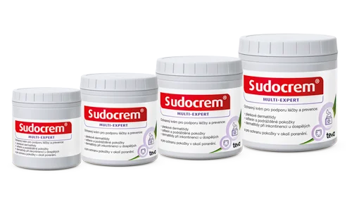 Ochranný krém Sudocrem MULTI-EXPERT je dostupný ve velikostech: 60g, 125g, 250g a 400g.