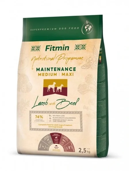 Fitmin Medium Maxi Maintenance Lamb with Beef granule pro psy 2,5 kg