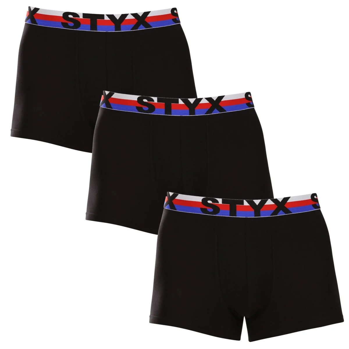 Styx 3PACK pánské boxerky sportovní guma černé trikolóra (3G1960) XXL 