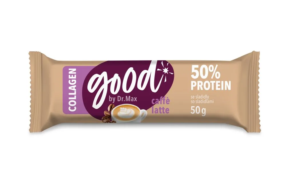 Dr. Max Protein Bar 50% Caffe Latte Collagen proteinová tyčinka 50 g