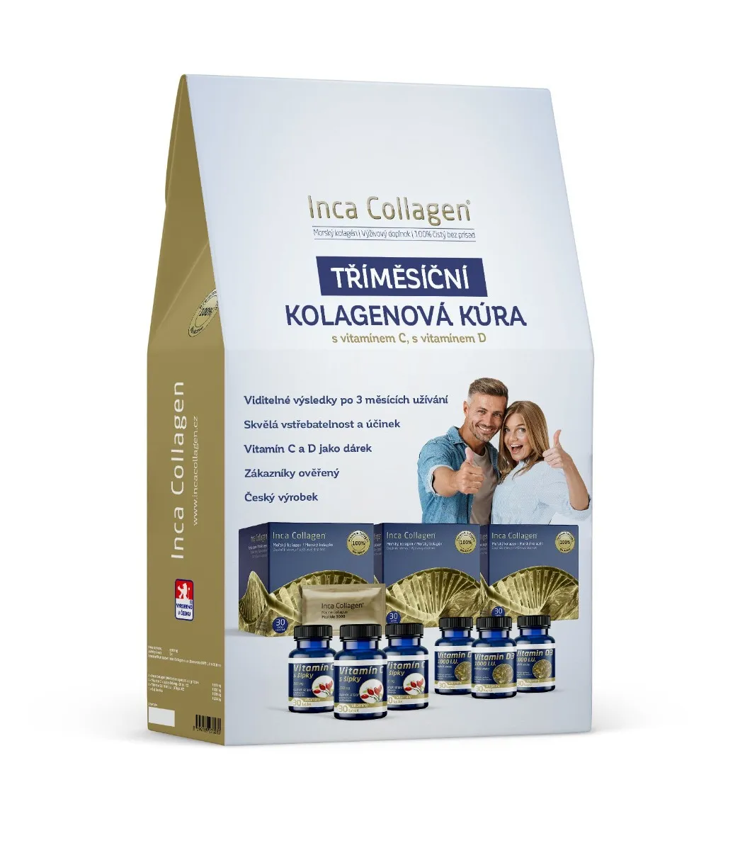 Inca Collagen Tříměsíční kolagenová kúra s vitamínem C a D 