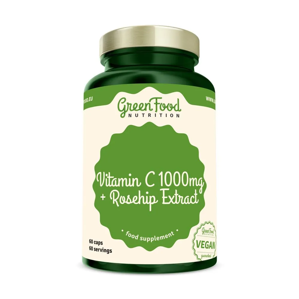 GreenFood Nutrition Vitamin C 1000 mg + extrakt ze šípků 60 kapslí