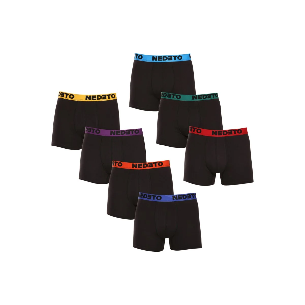 Nedeto 7PACK pánské boxerky černé (7NB002b) XL