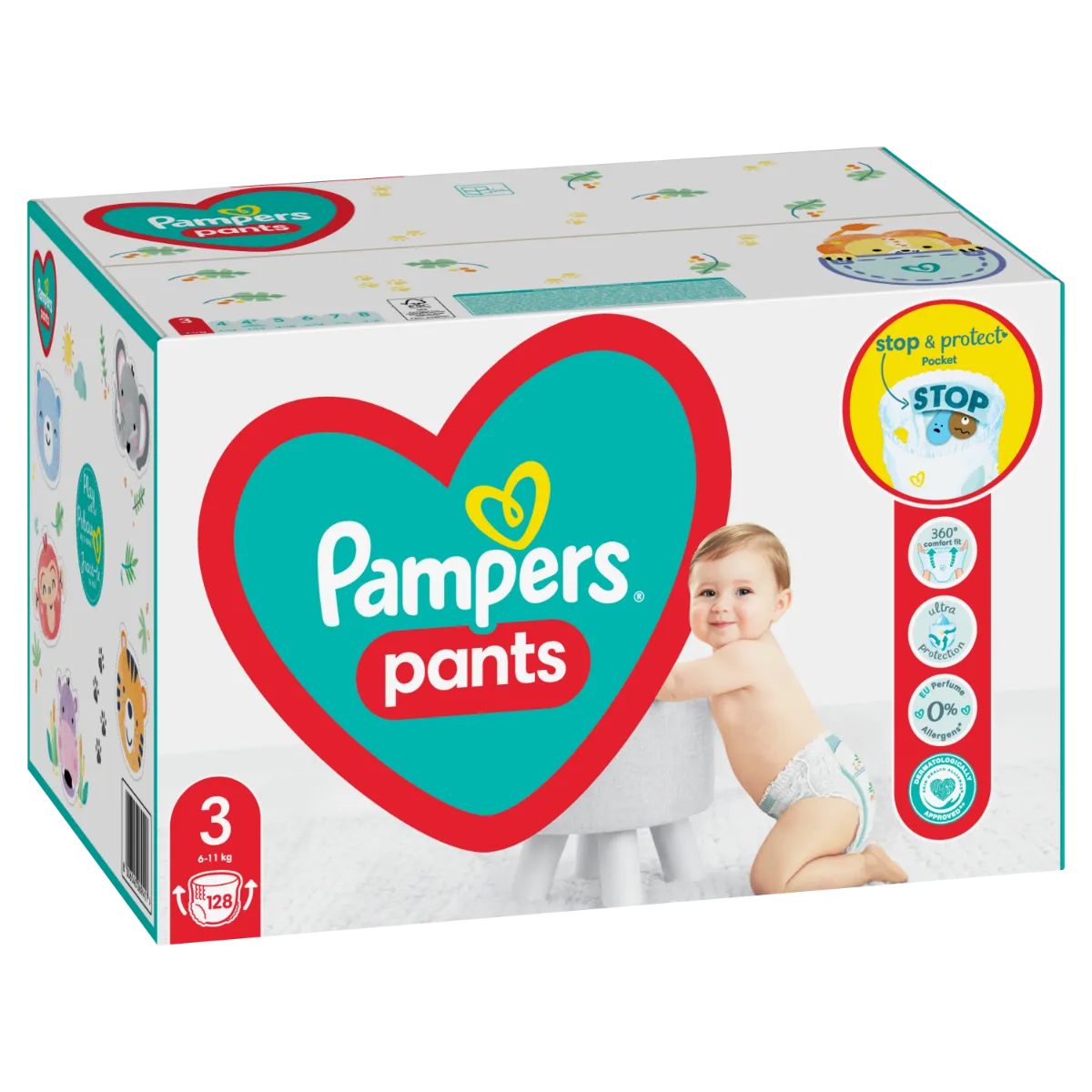 Pampers Pants vel. 3 Mega Pack 6-11 kg plenkové kalhotky 128 ks