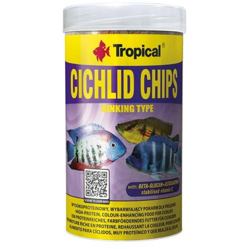 Tropical Cichlid Chips 250ml/130g vybarvující krmivo pro cichlidy 