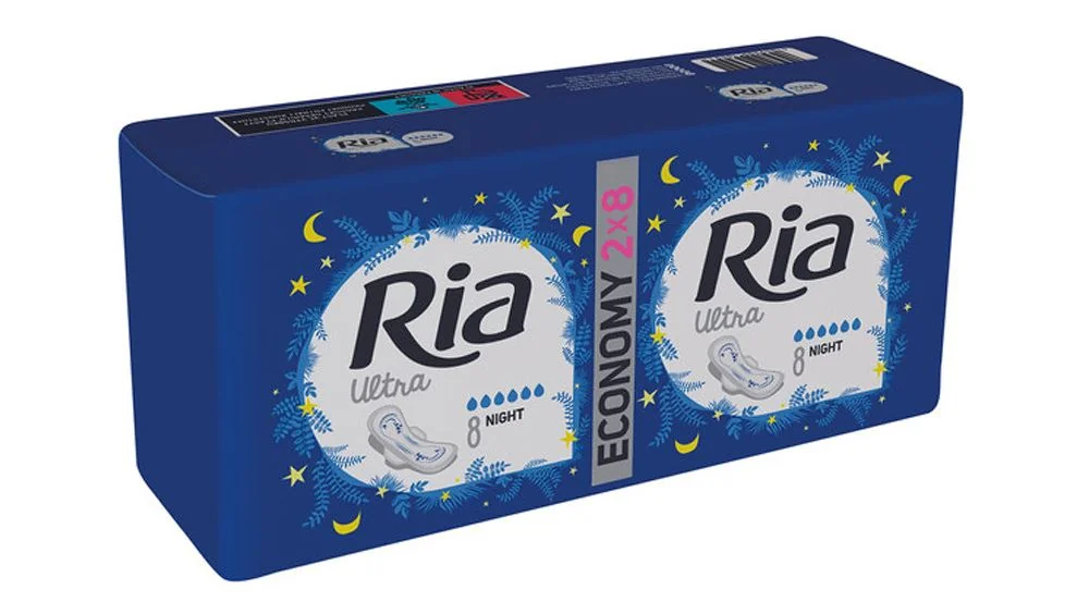 Ria Ultra Night Economy pack menstruační vložky 16 ks