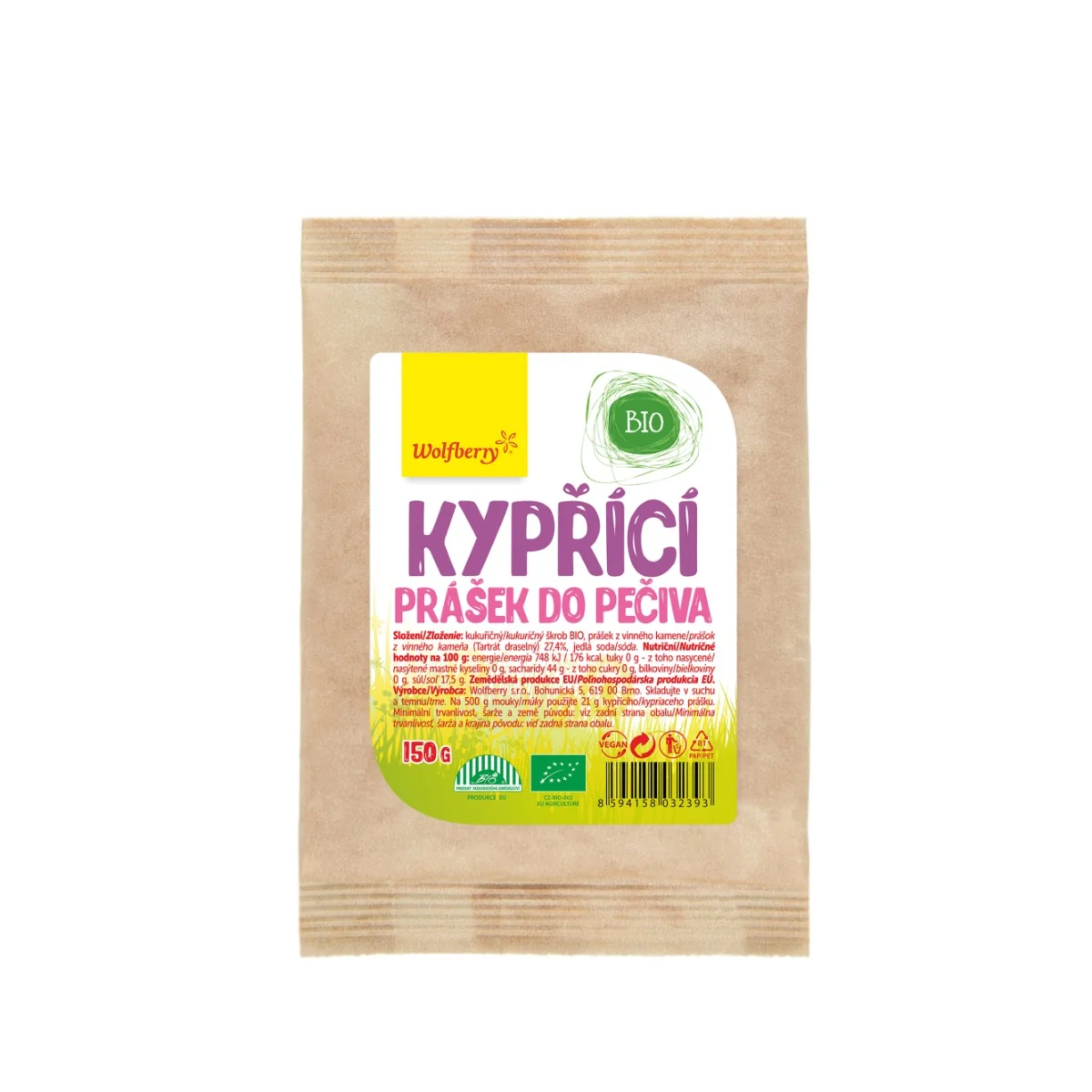 Wolfberry BIO Kypřící prášek do pečiva 150 g