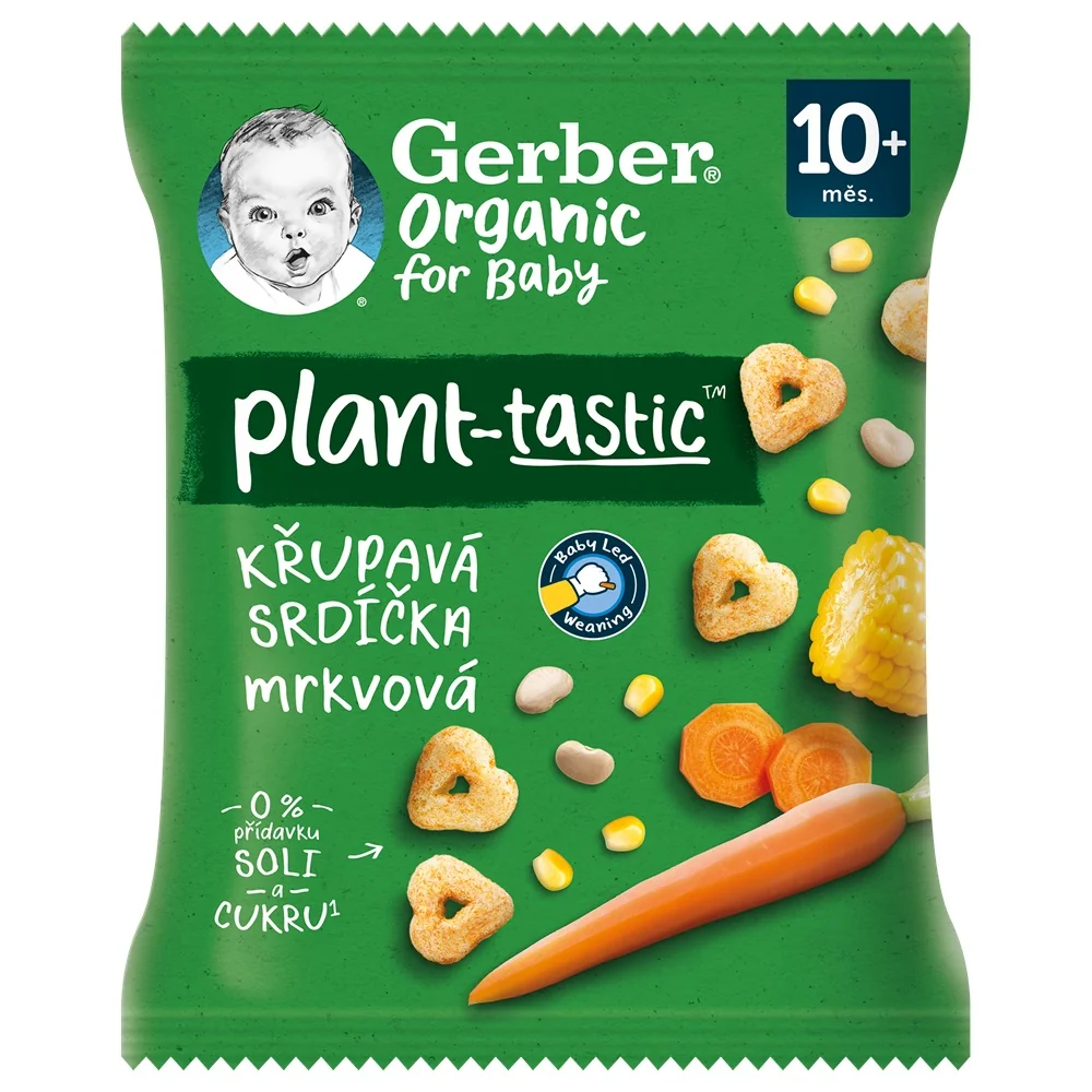 Gerber Organic Křupavá mrkvová srdíčka BIO 10m+ 28 g