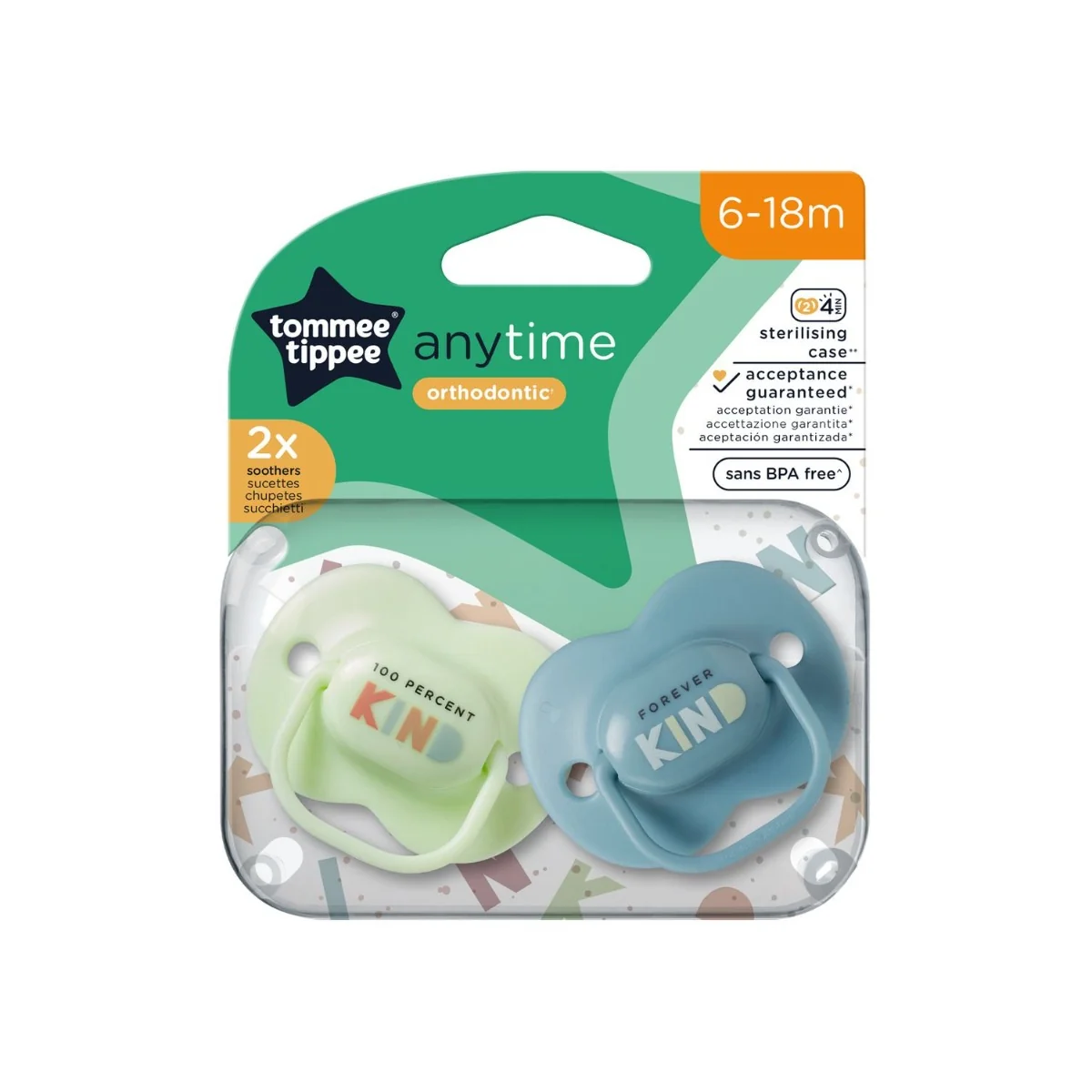 Tommee Tippee CTN Dudlík silikon AnyTime 6-18m 2 ks