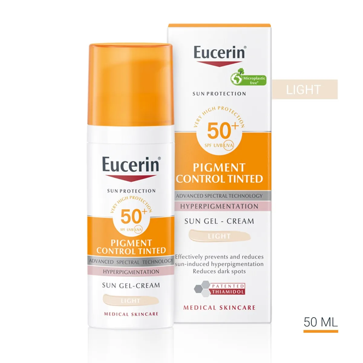 Eucerin Pigment Control Emulze na opalování na obličej s depigmentačním účinkem SPF 50+ světlá 50 ml