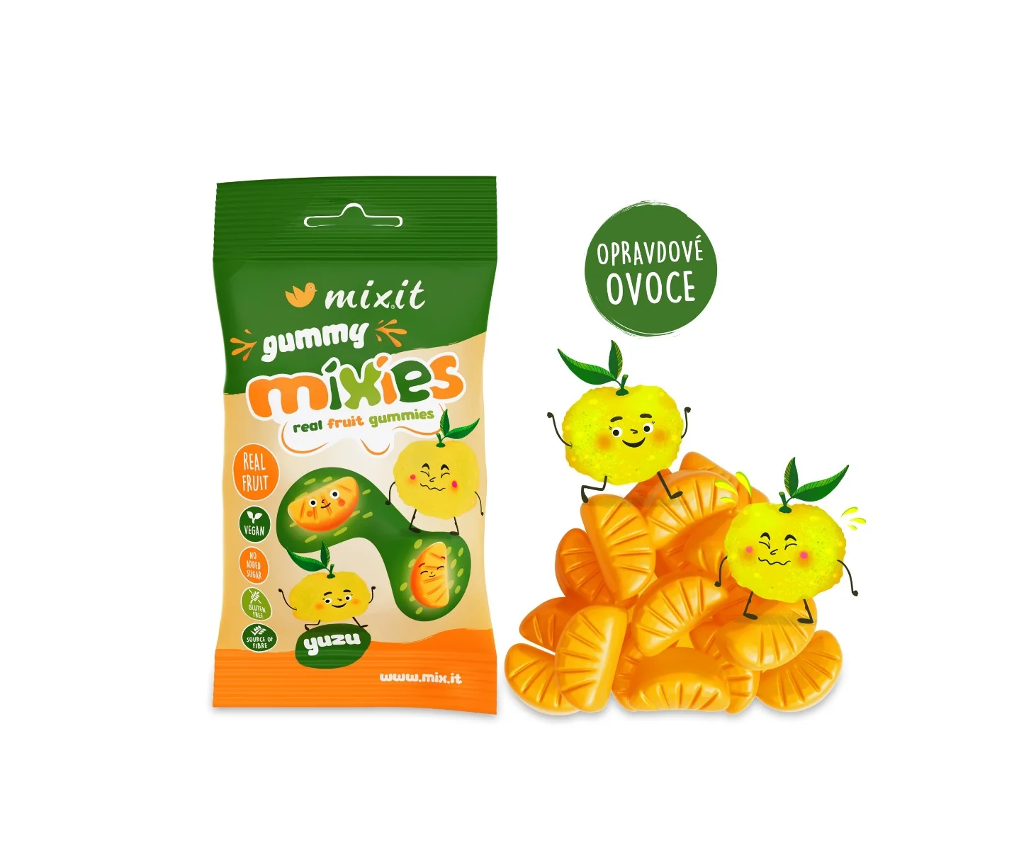 Mixit Ovocné Mixies Yuzu přírodní želé bonbóny 35 g