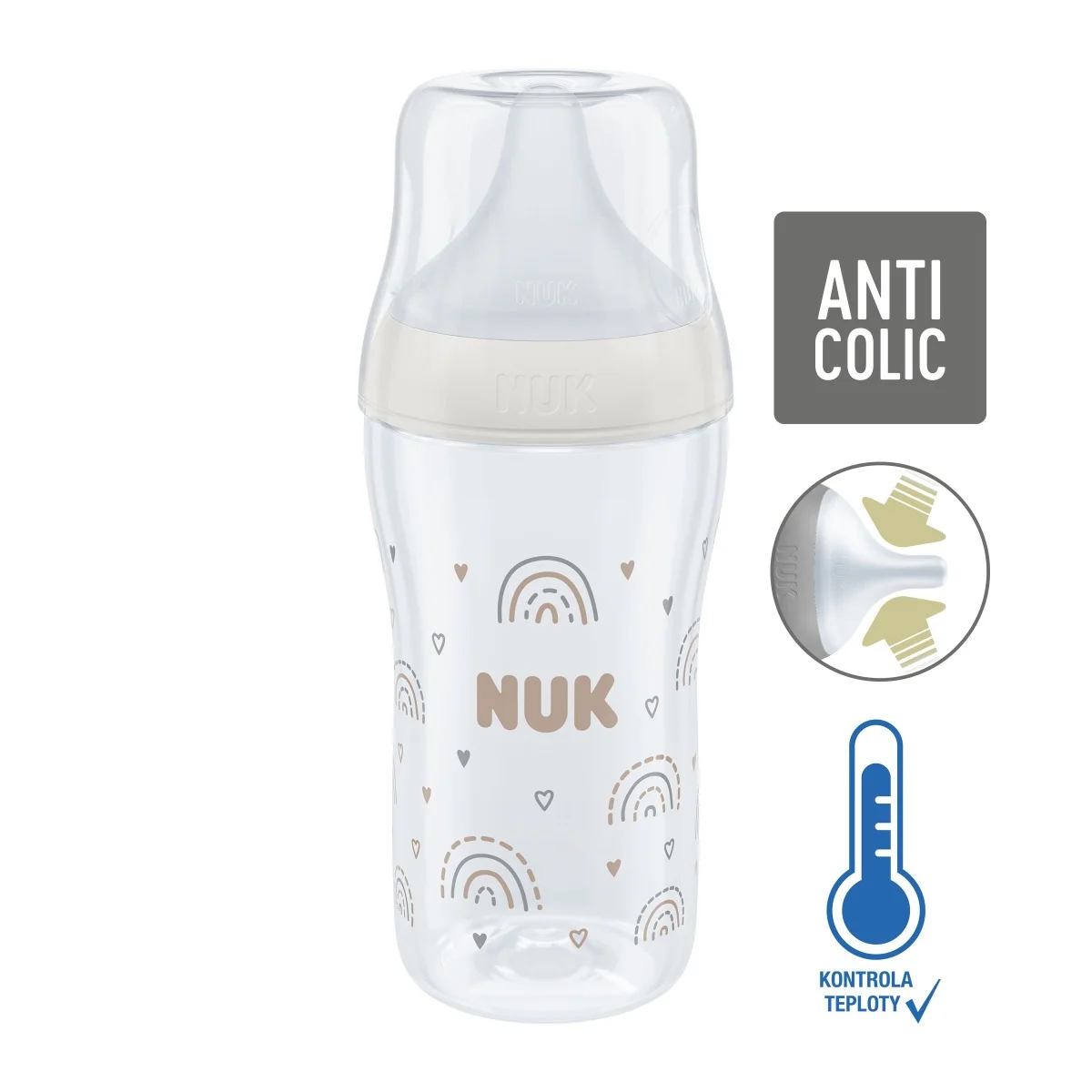 NUK Perfect Match Skleněná láhev 3+m 230 ml 1 ks