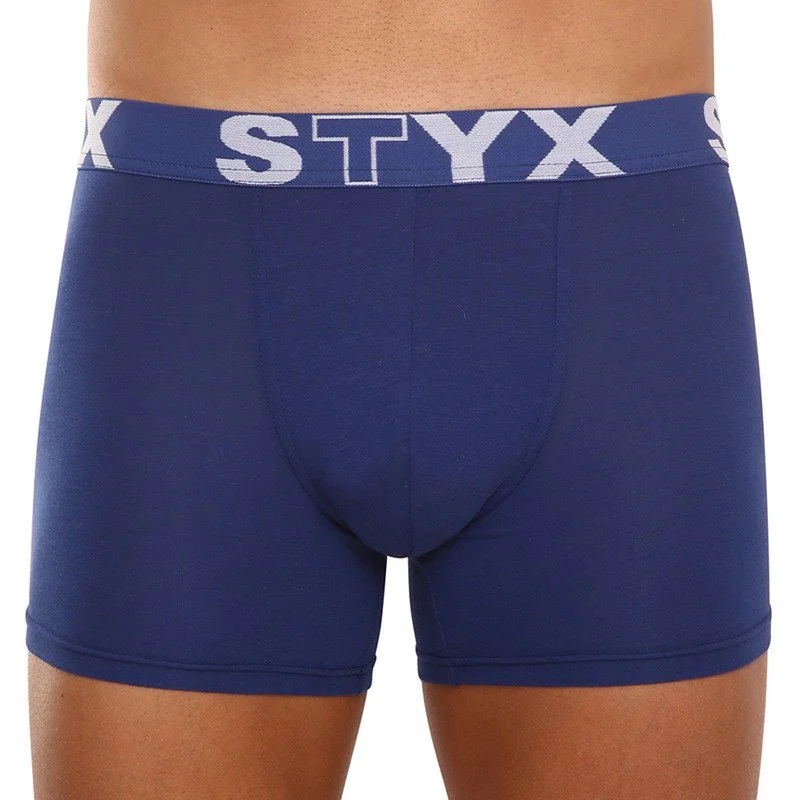 Styx Pánské boxerky long sportovní guma tmavě modré (U968) M