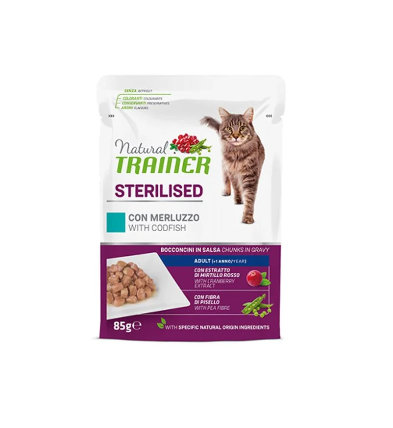 Natural Trainer Sterilised treska kapsička 85 g