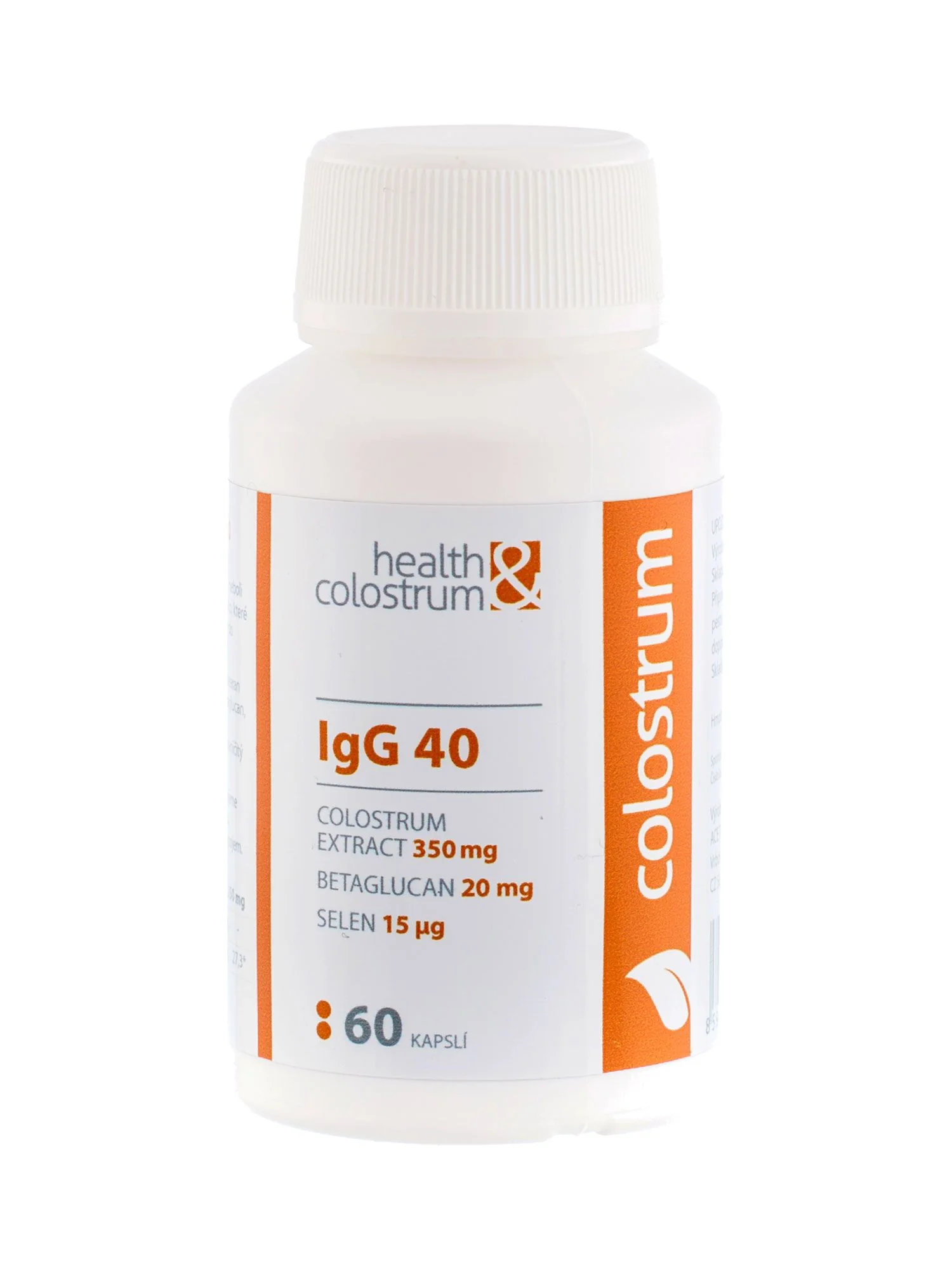 Health&colostrum IgG40 Colostrum + Betaglukan + Selen 60 kapslí