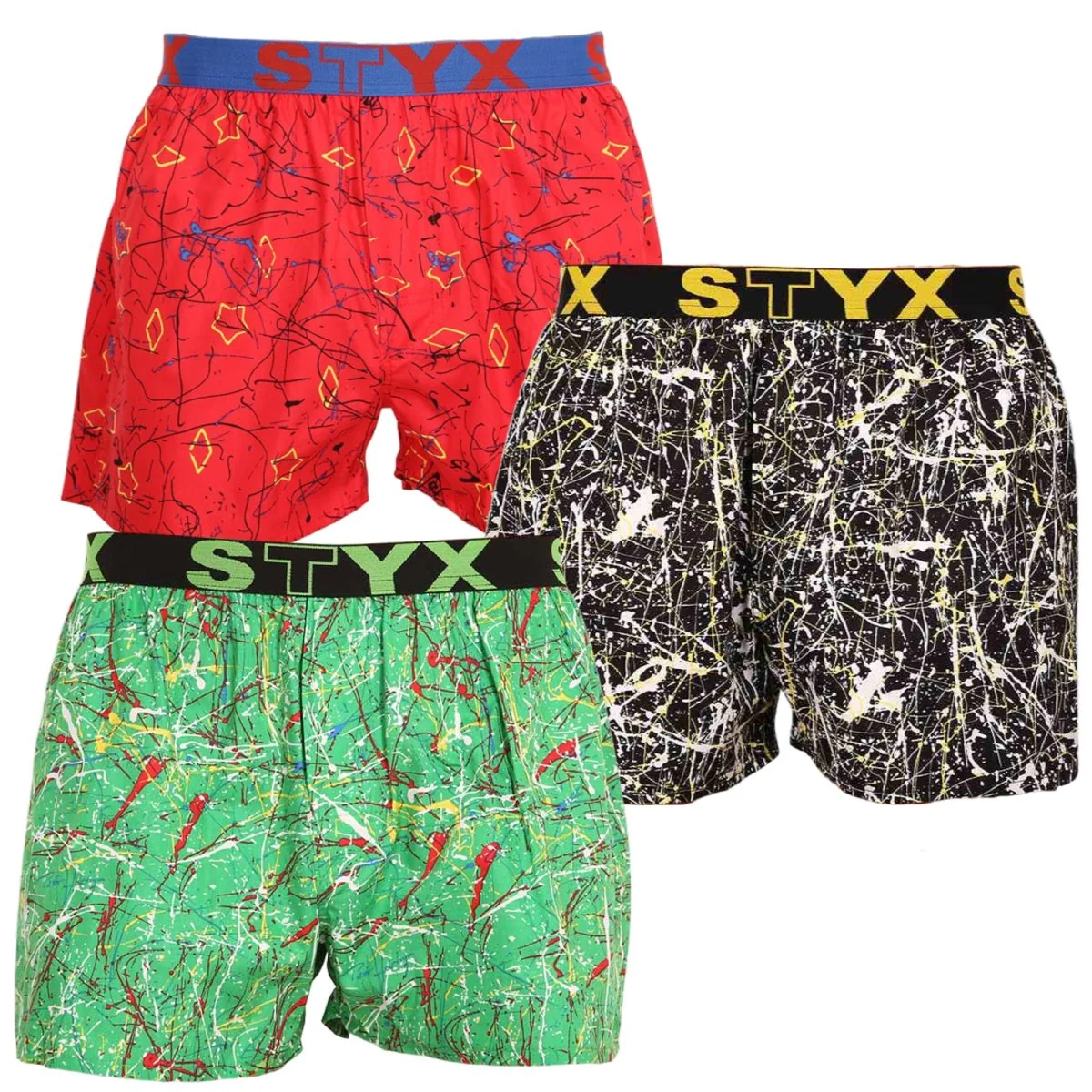 Styx 3PACK pánské trenky art sportovní guma vícebarevné (3B13356) XL