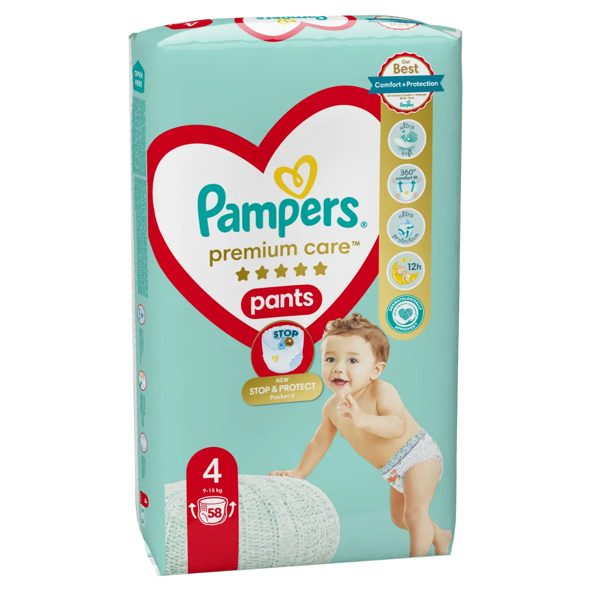 Pampers Premium Care Pants vel. 4 dětské plenkové kalhotky 58 ks