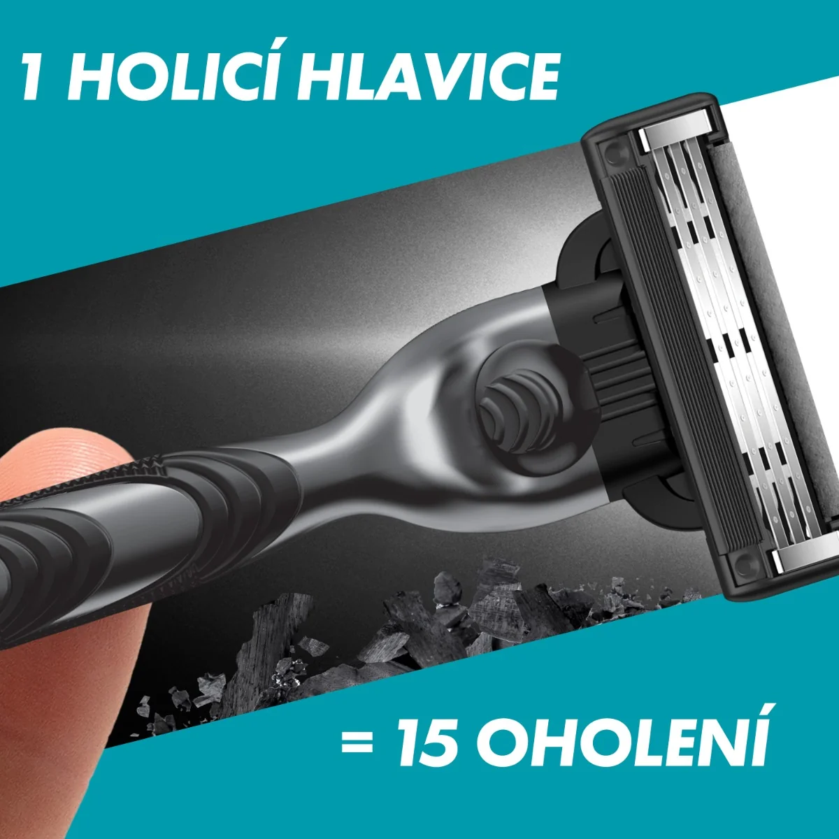 Gillette Mach3 Charcoal pánský holicí strojek + 2 hlavice