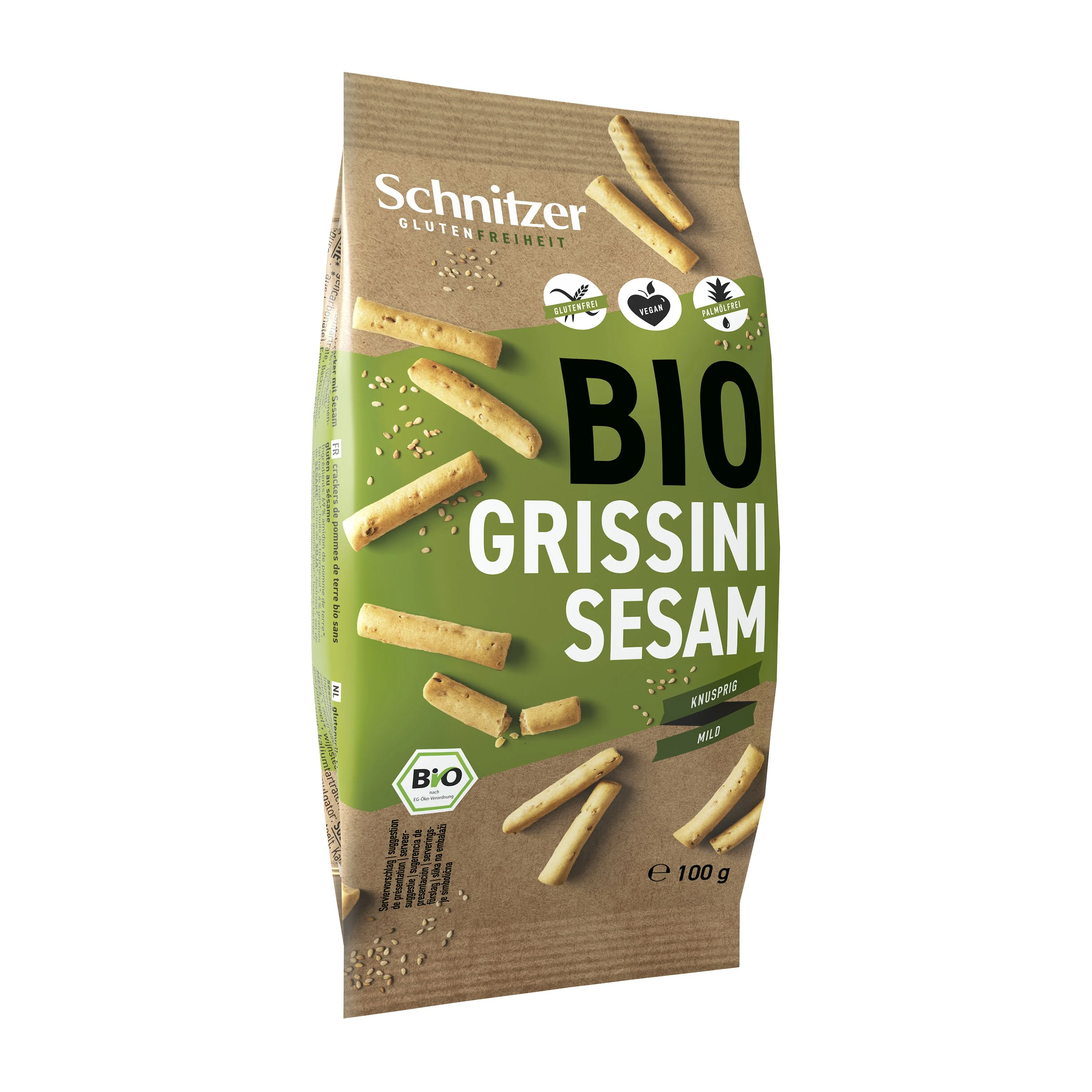 Schnitzer Tyčinky grissini se sezamem bezlepkové BIO 100 g