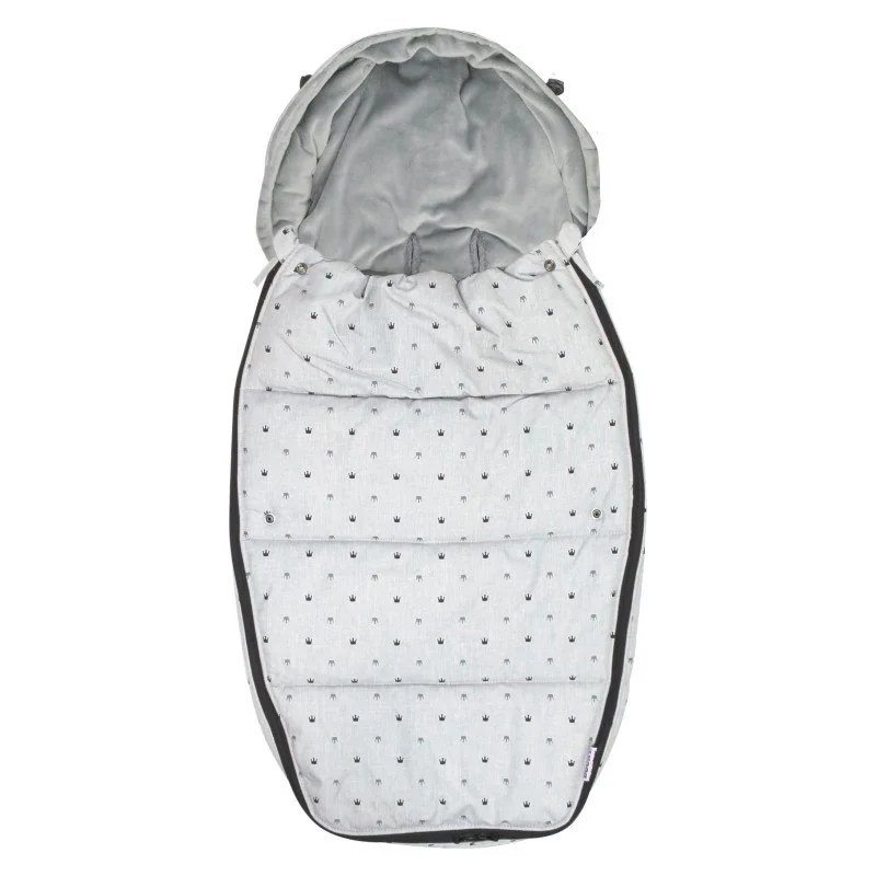 Dooky fusak Footmuff vel. L LIGHT GREY CROWNS DeLuxe