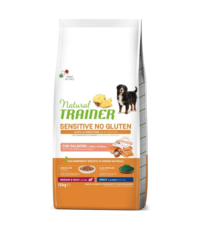 Natural Trainer Sensitive No Gluten Adult M/M losos granule 12 kg