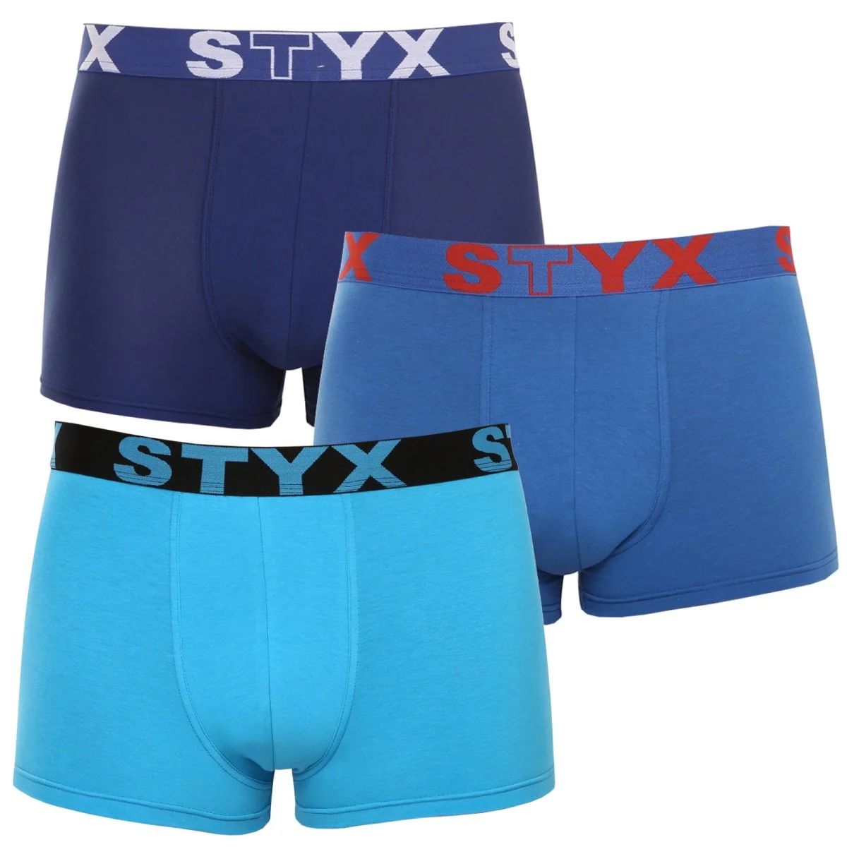 Styx 3PACK pánské boxerky sportovní guma modré (3G96789) M