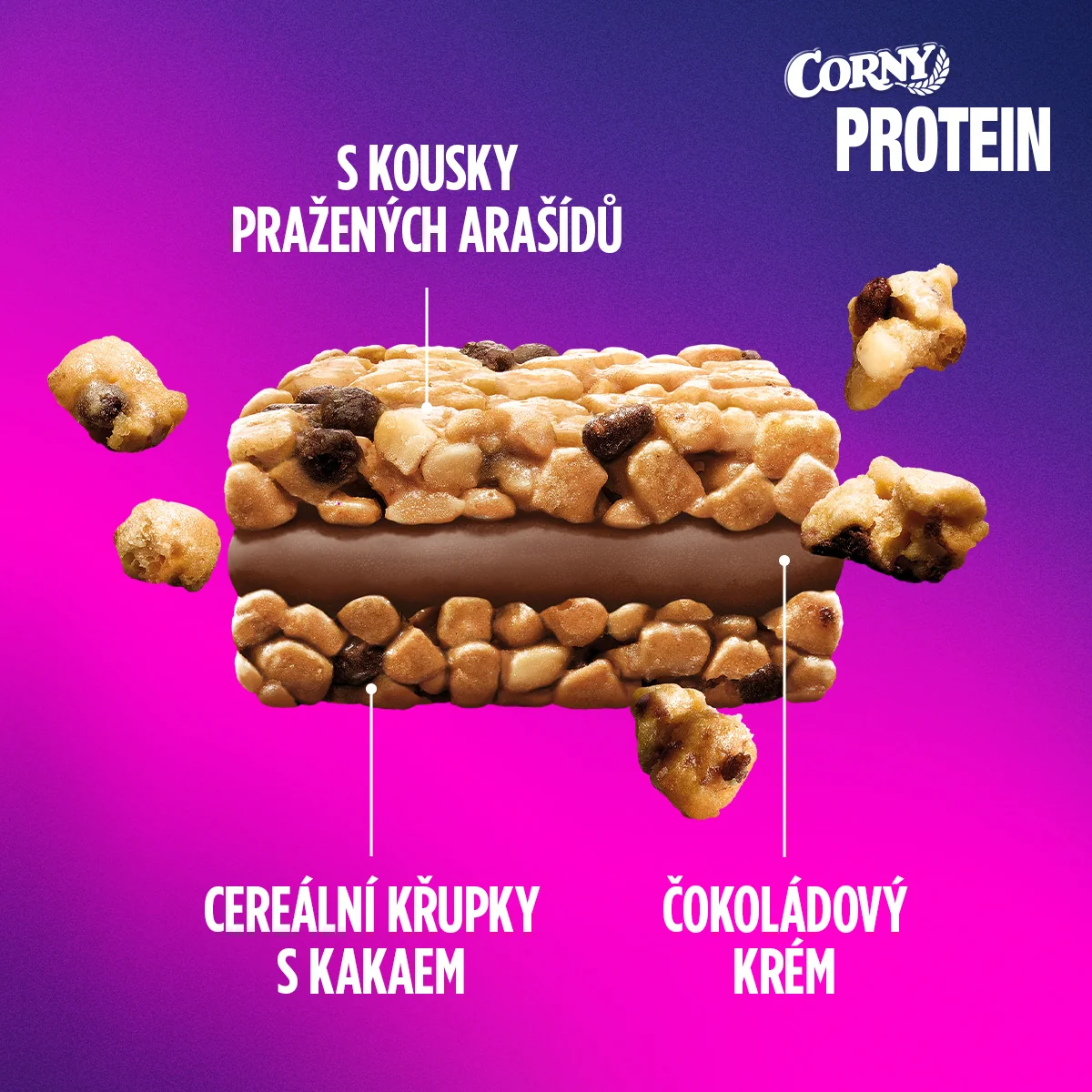 Corny Protein Crunch & Cream karamel-nugát 35 g