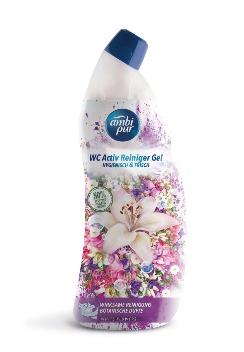 Ambi Pur WC Active gel bílé květy 750 ml