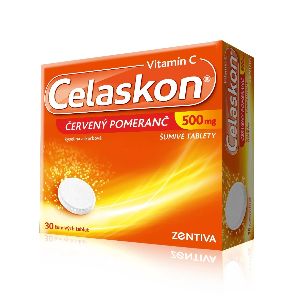 Celaskon Červený pomeranč 500 mg 30 šumivých tablet