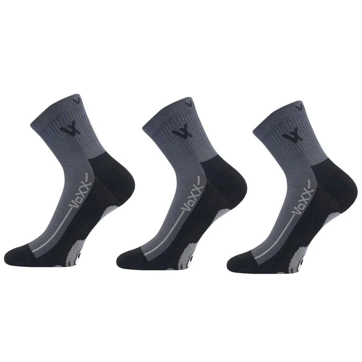 VoXX 3PACK ponožky tmavě šedé (Barefootan-darkgrey) L 