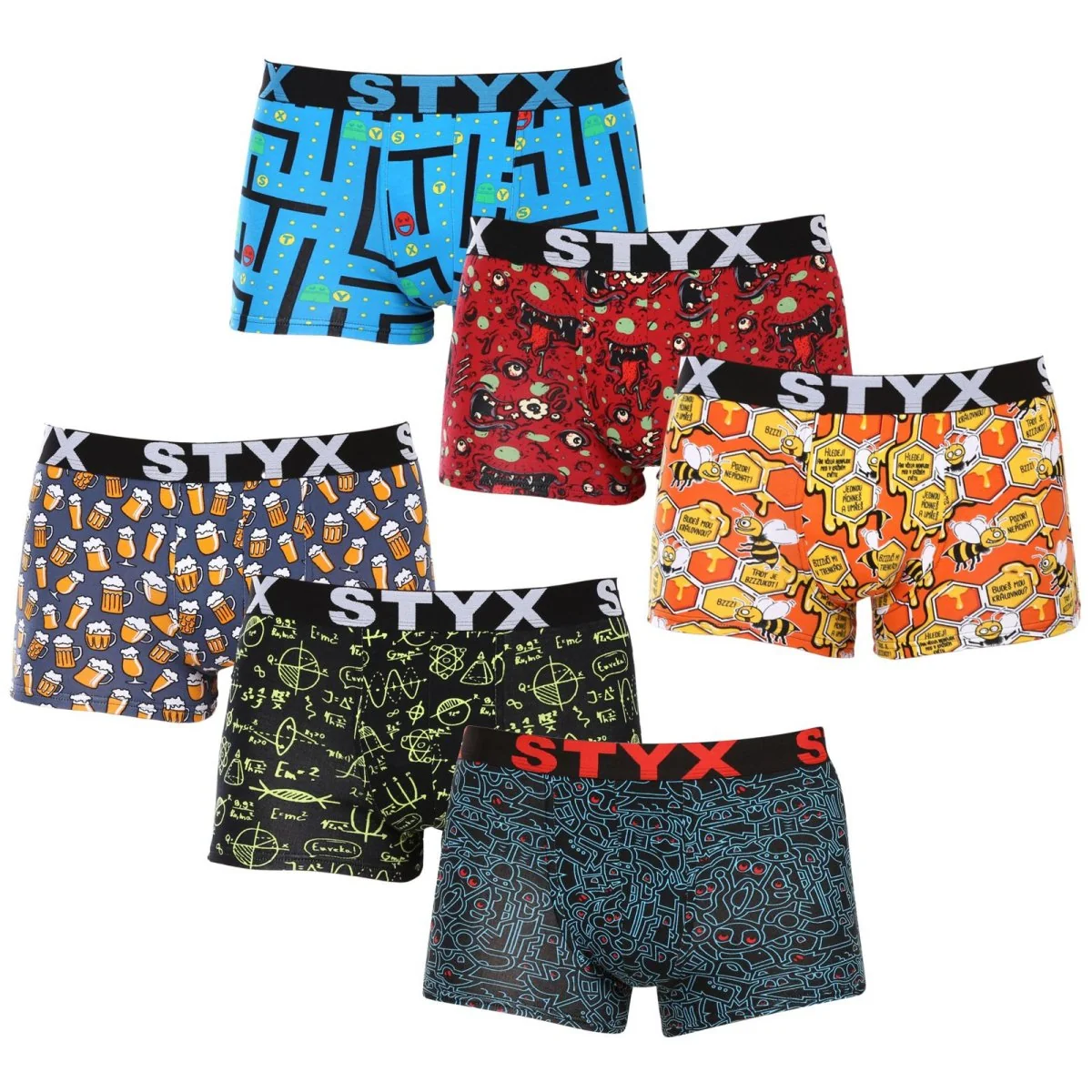 Styx 6PACK pánské boxerky art sportovní guma vícebarevné (6G12697124/2) XL 