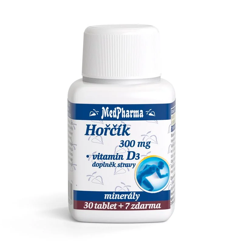 MedPharma Hořčík 300 mg + vitamín D3 37 tablet